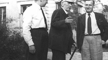 Dmowski z Wiktorem Butlerem i Stefanem Niebudkiem, Drozdowo 1938